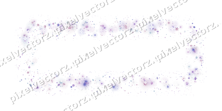 Seamless glitter frame in purple and blue on a transparent background