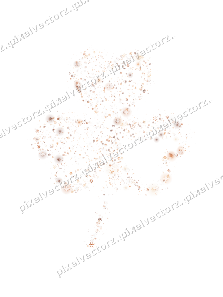 Seamless glitter shamrock of snowflakes on a transparent background