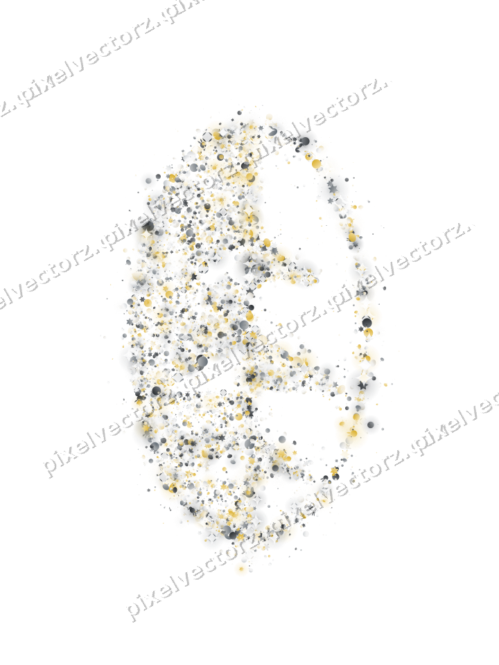 Seamless glitter leaf of stars and bunnies on a transparent background