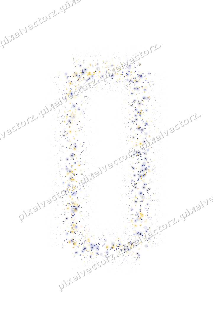 Seamless glitter frame of leaves on a transparent background