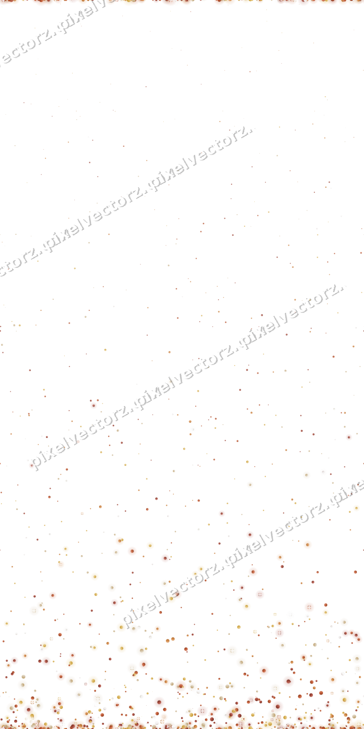 Seamless rising glitter of dots in orange on a transparent background