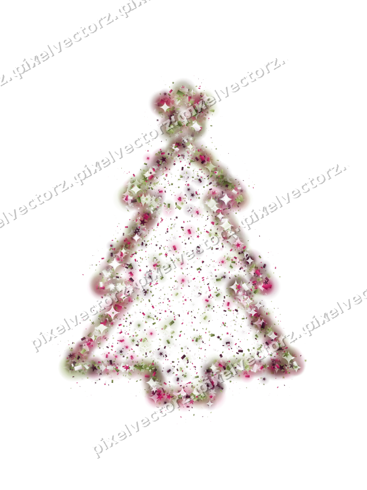Seamless glitter christmas tree in lime on a transparent background