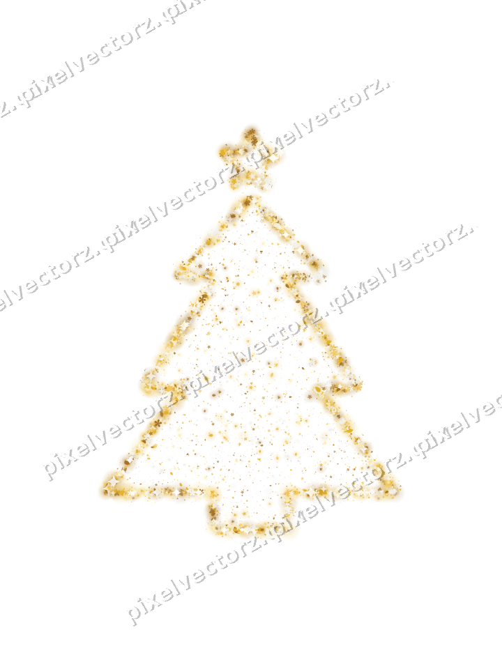 Seamless glitter christmas tree on a transparent background
