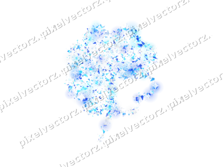 Seamless glitter four leaf clover in cyan on a transparent background