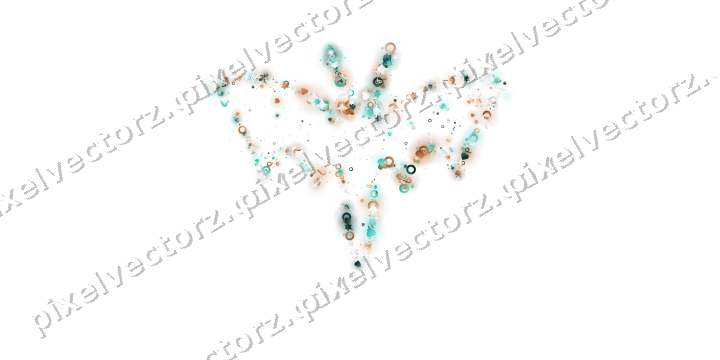 Seamless glitter bat of stars and hearts on a transparent background