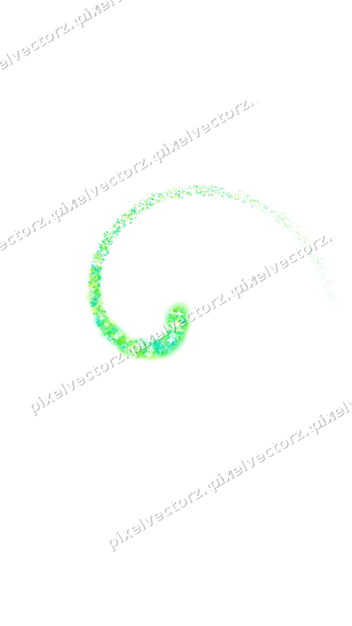 Seamless glitter spiral in green and lime on a transparent background