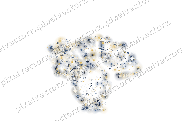 Seamless glitter turkey in dark blue on a transparent background