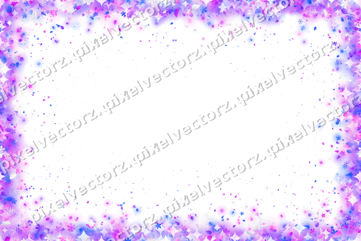 Seamless glitter border in purple and blue on a transparent background