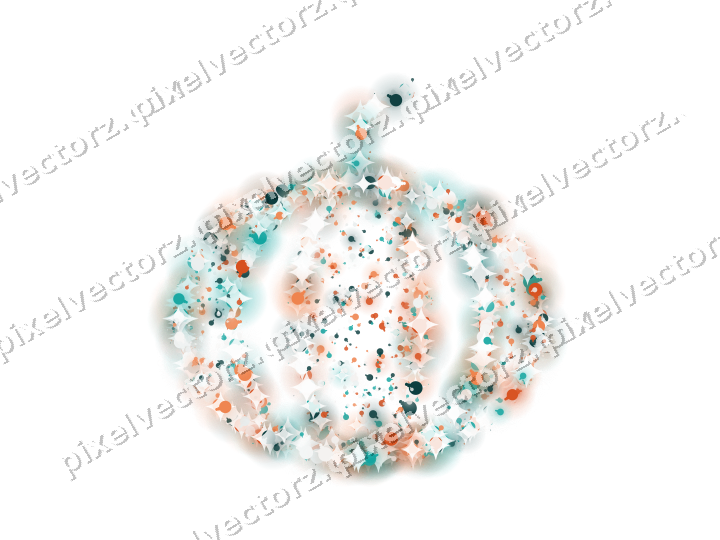 Seamless glitter pumpkin of baubles on a transparent background