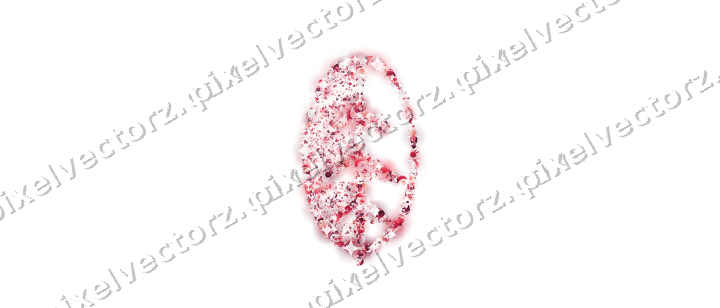 Seamless glitter leaf in pink and red on a transparent background