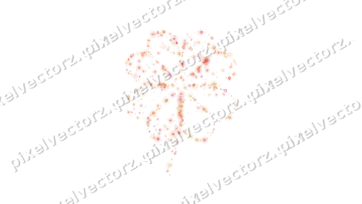 Seamless glitter clover leaf in red on a transparent background
