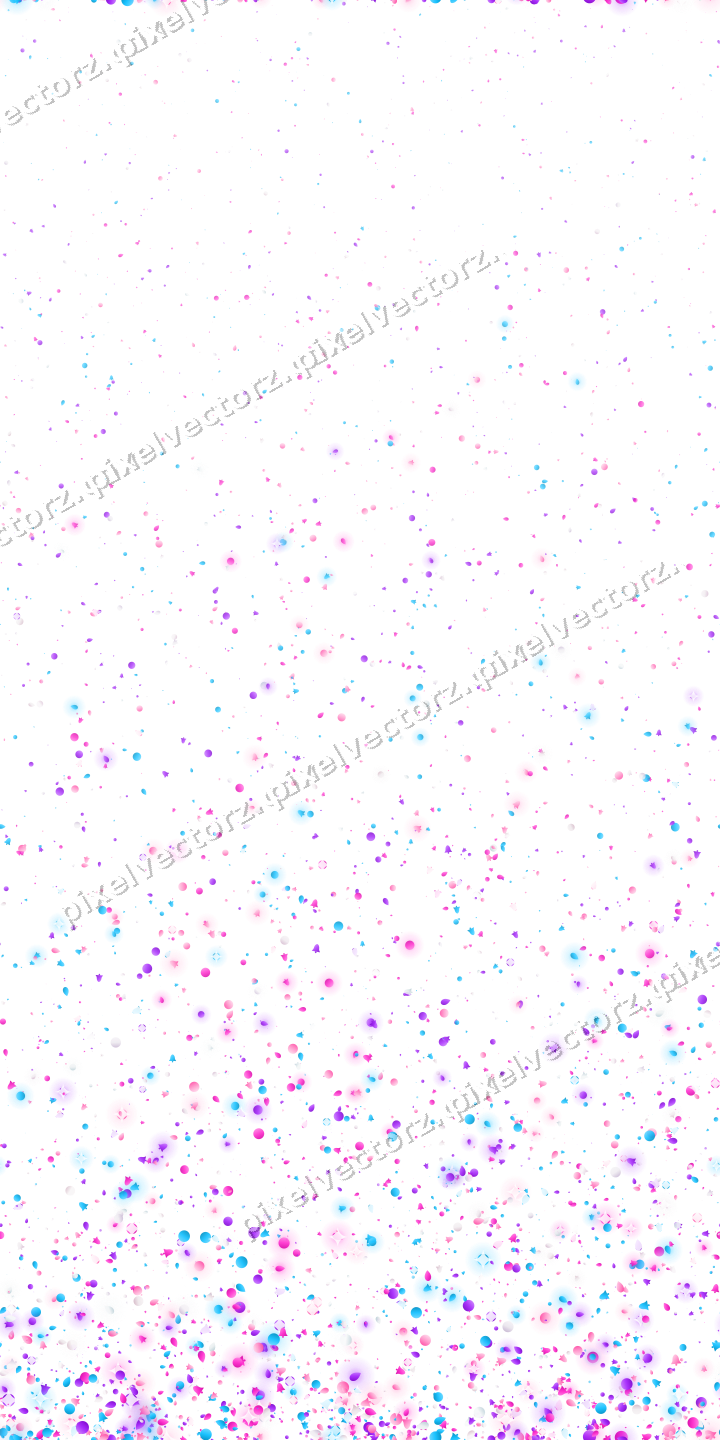 Seamless rising glitter of bells and eggs on a transparent background