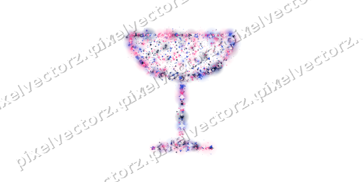 Seamless glitter champagne coupe in pink on a transparent background