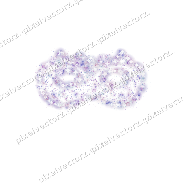 Seamless glitter carnival mask in purple on a transparent background