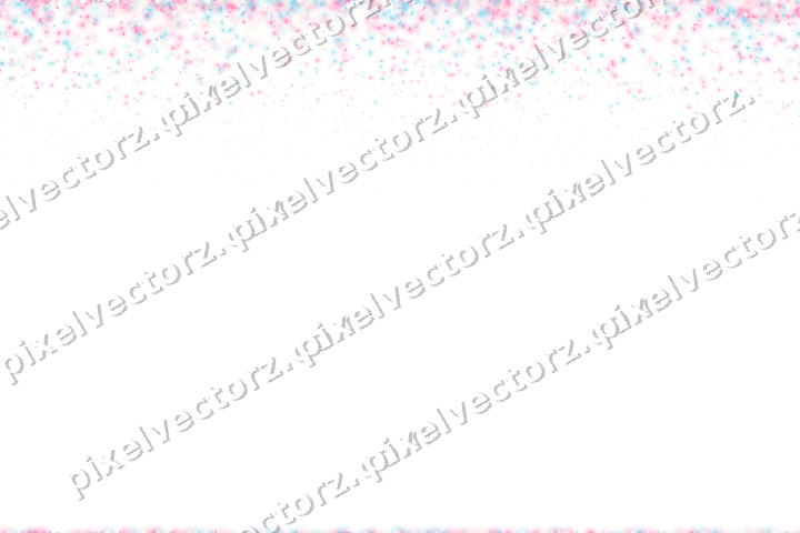 Seamless falling glitter in pink and cyan on a transparent background