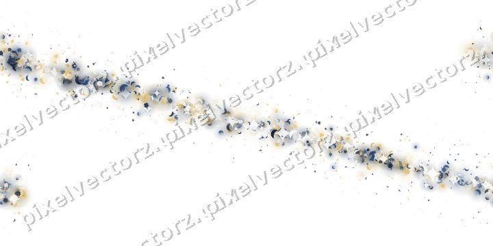 Seamless glitter band in dark blue on a transparent background