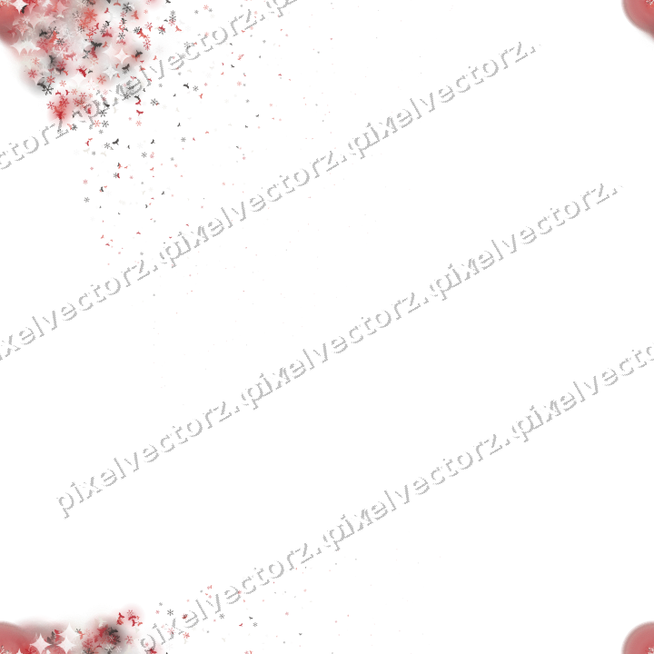 Seamless glitter corner in red on a transparent background