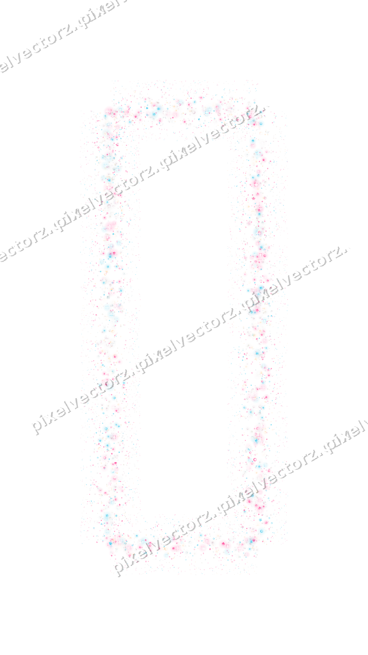 Seamless glitter frame in pink and cyan on a transparent background