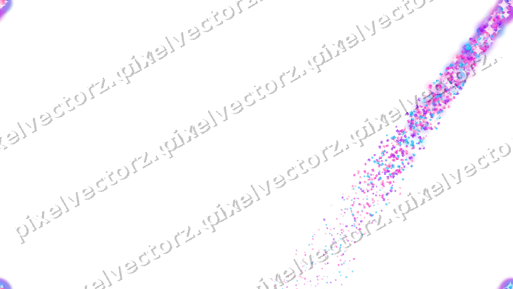Seamless star trail of masks in magenta on a transparent background
