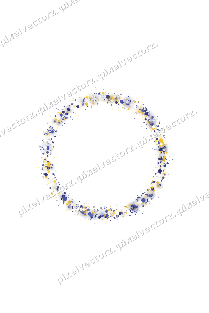 Seamless glitter wreath in dark blue on a transparent background