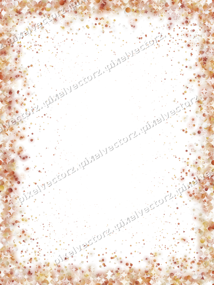 Seamless glitter vignette in orange on a transparent background