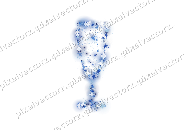 Seamless glitter champagne flute of stars on a transparent background