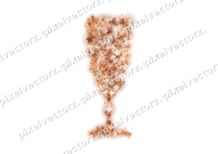 Seamless glitter champagne flute on a transparent background