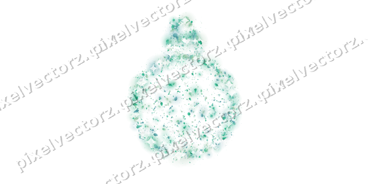 Seamless glitter bauble in green and teal on a transparent background