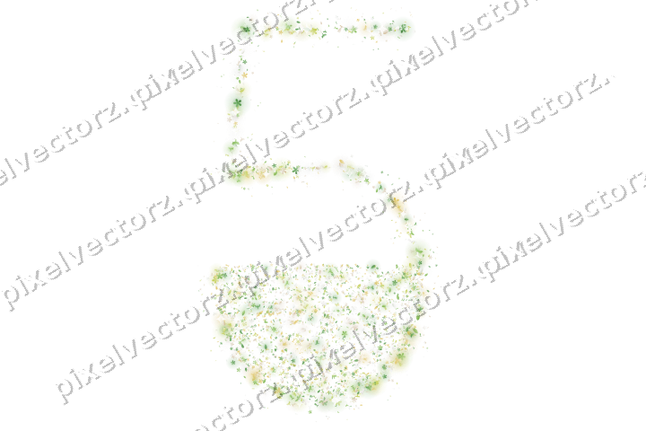 Seamless glitter number 5 in lime on a transparent background