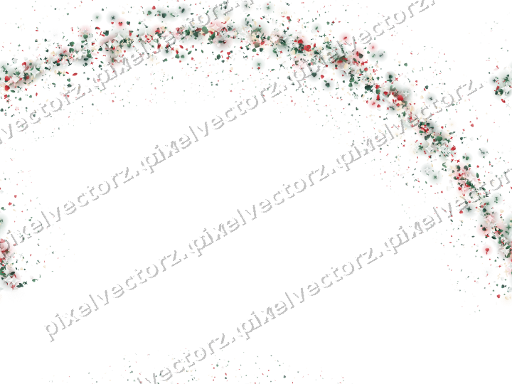 Seamless glitter arc of stars and hearts on a transparent background