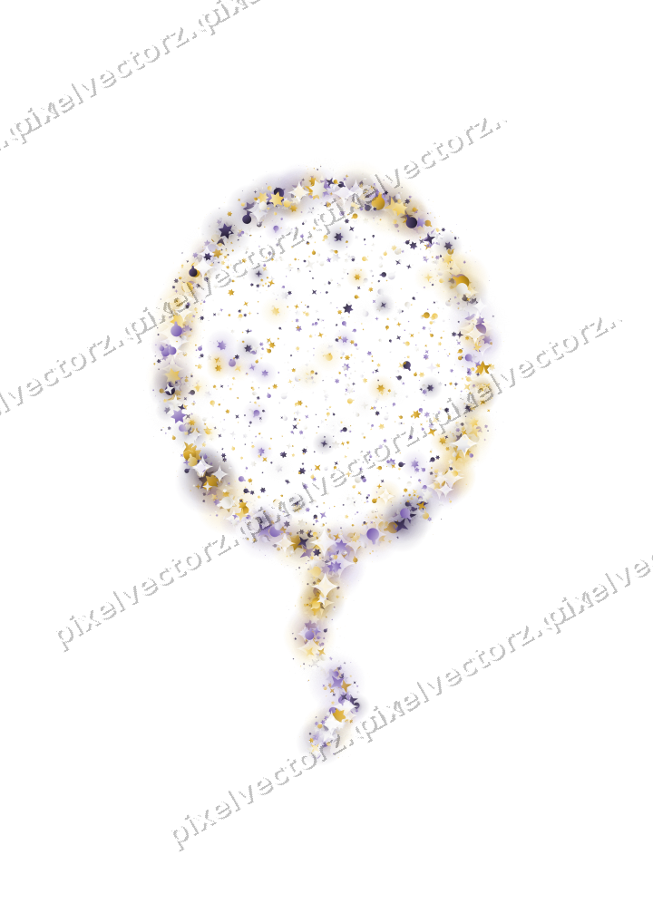 Seamless glitter balloon in amber on a transparent background