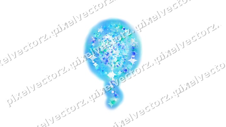 Seamless glitter balloon in cyan and teal on a transparent background