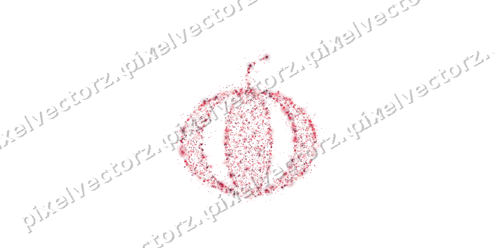 Seamless glitter pumpkin in pink and red on a transparent background
