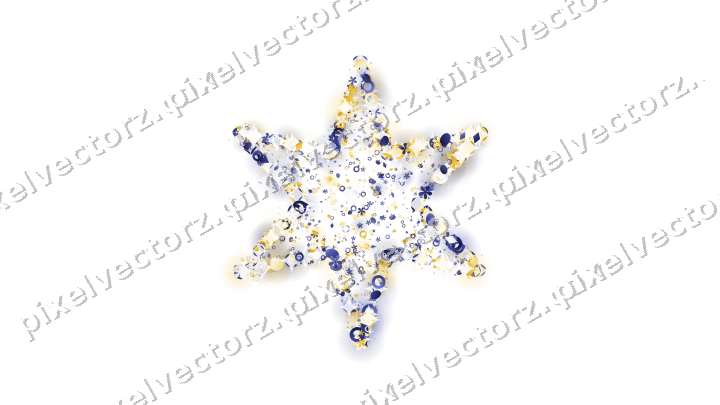 Seamless glitter star in dark blue on a transparent background