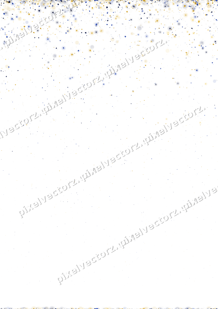 Seamless falling glitter in amber and blue on a transparent background