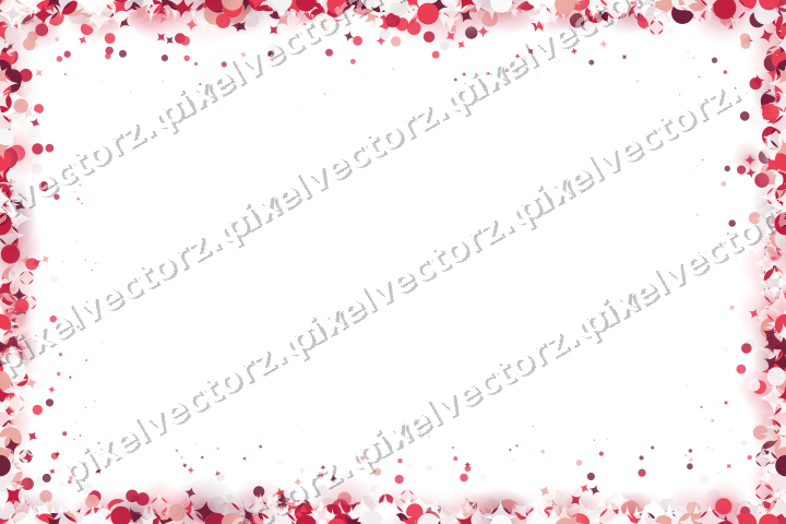 Seamless glitter border in pink and red on a transparent background