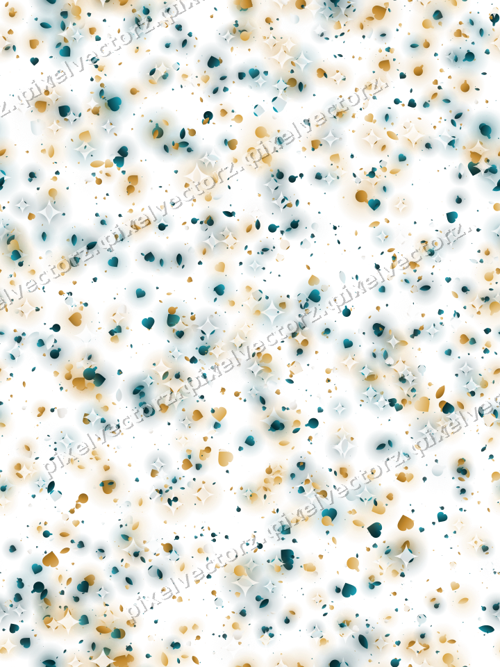 Seamless glitter scatter in amber on a transparent background