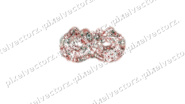 Seamless glitter carnival mask in dark red on a transparent background