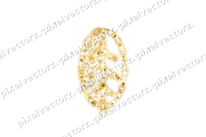 Seamless glitter leaf on a transparent background