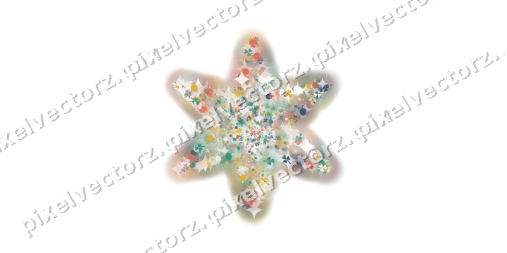 Seamless glitter star in amber and green on a transparent background