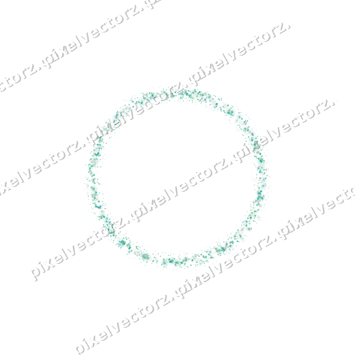 Seamless glitter wreath in green and teal on a transparent background