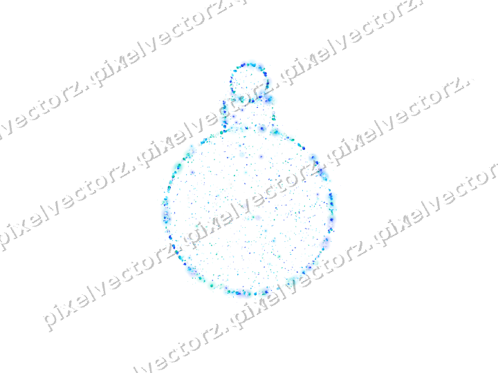 Seamless glitter bauble in cyan and teal on a transparent background