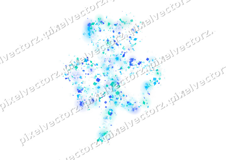 Seamless glitter shamrock in cyan and teal on a transparent background