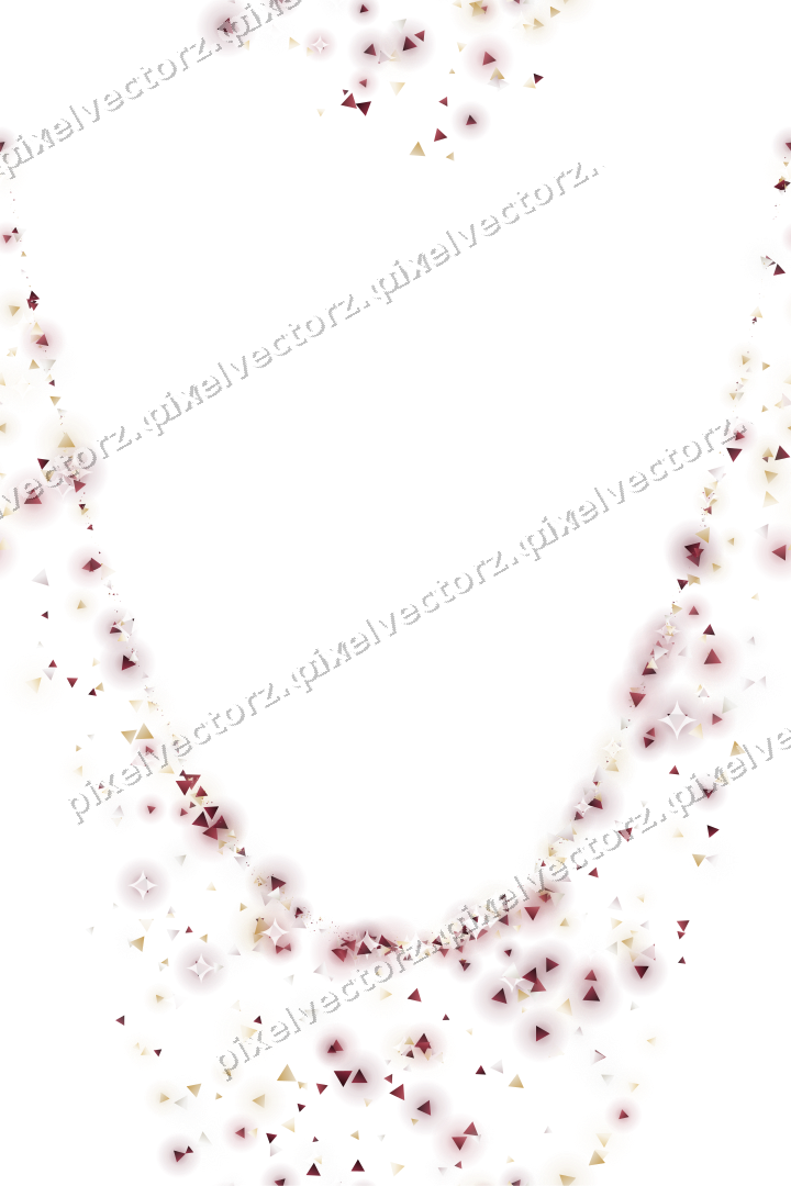 Seamless glitter garland of triangles on a transparent background