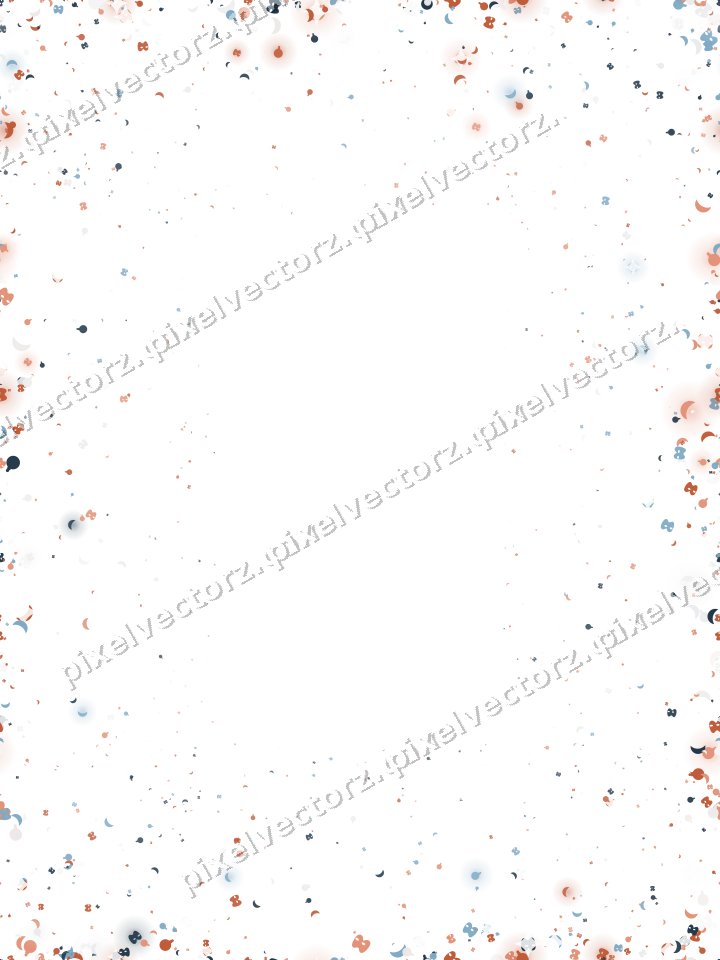 Seamless glitter vignette in orange on a transparent background