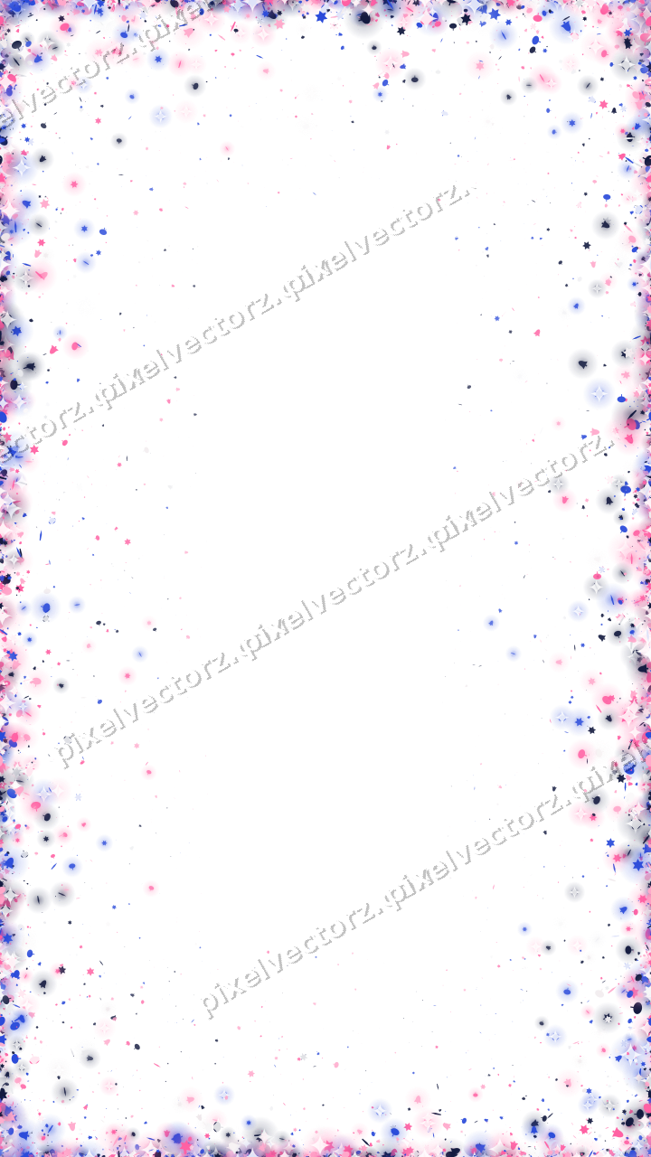 Seamless glitter vignette in pink and blue on a transparent background