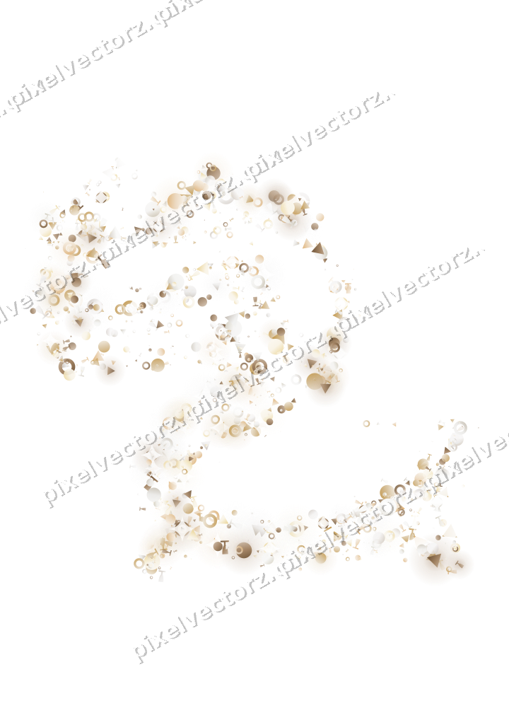 Seamless glitter dragon in amber on a transparent background