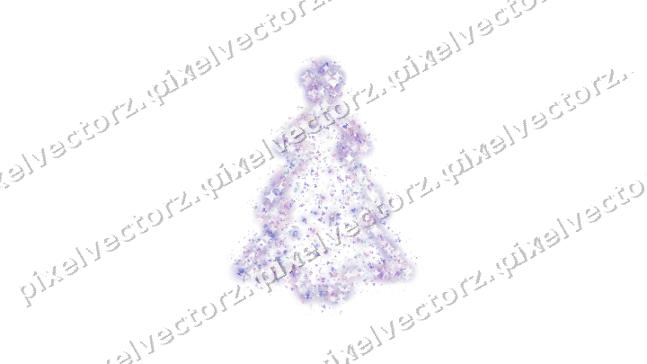 Seamless glitter christmas tree in purple on a transparent background