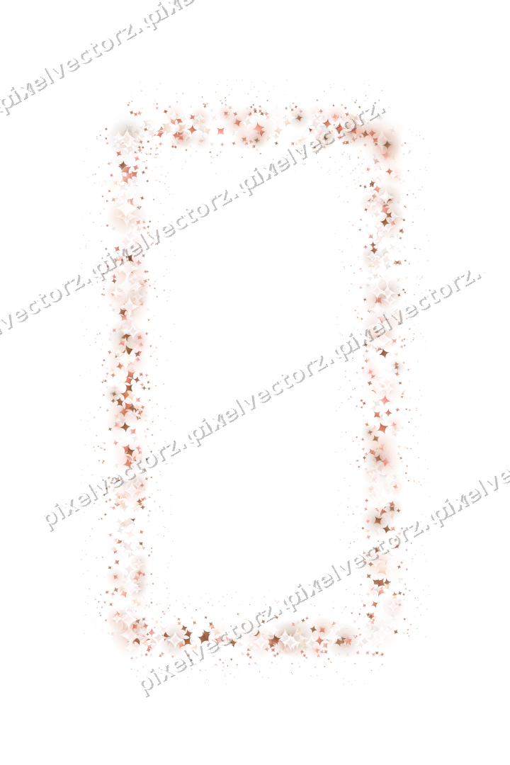 Seamless glitter frame of sparkles on a transparent background