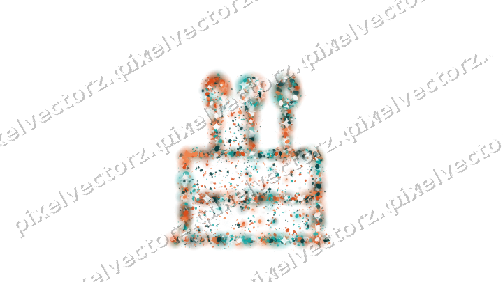 Seamless glitter birthday cake in orange on a transparent background